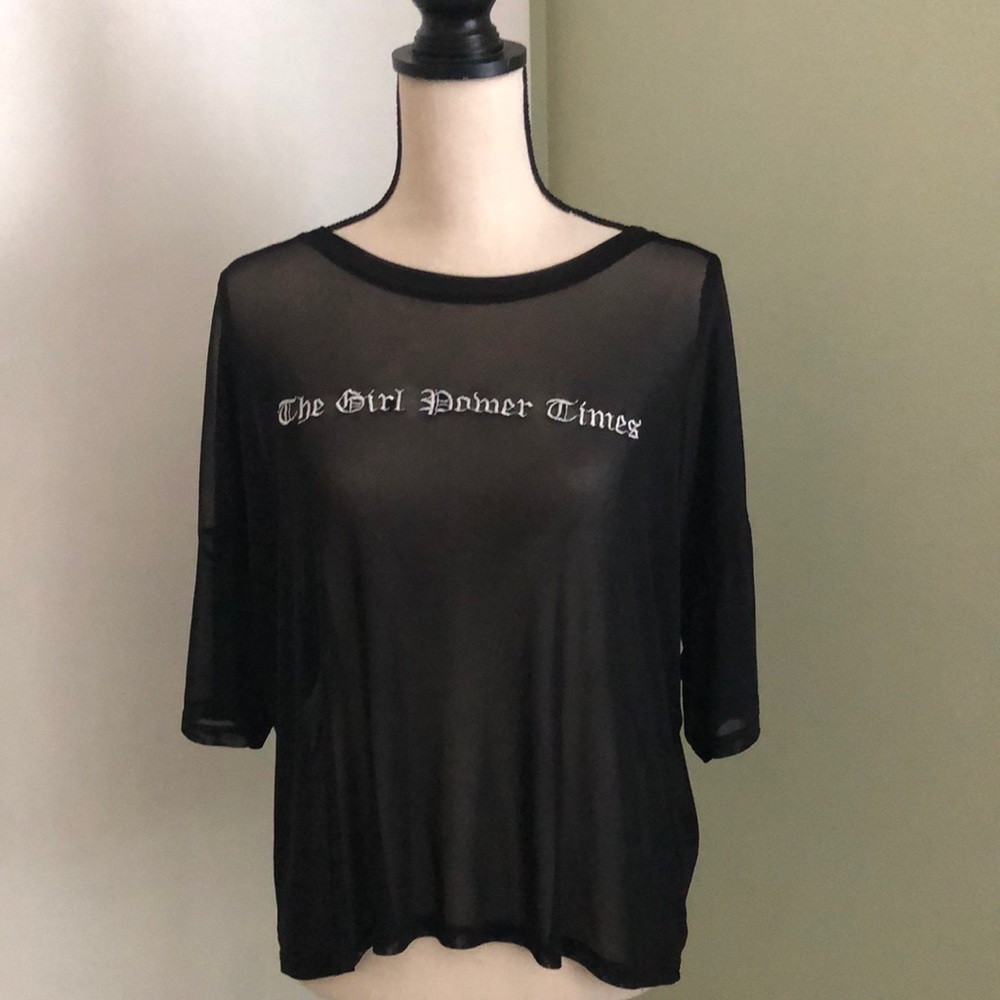 ❤️3X20 ROCK ROSE COUTURE Women Embroidery Sheer Top | M